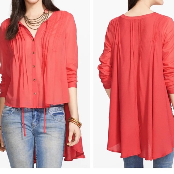 Free People Sisters of the Moonlight high low blouse - Picture 2 of 8